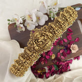 Vriksham Premium AD Stone Lakshmi Bridal Hipbelt-Green Bead-Pearls-G17638